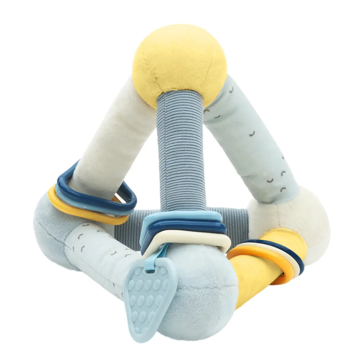 Trikampio formos lavinamasis žaislas „Stripy Friends“