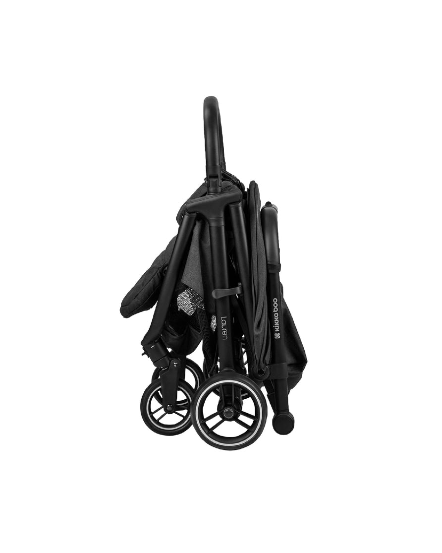 Automatiškai sulankstomas vežimėlis „Lauren“ - juodos spalvos
