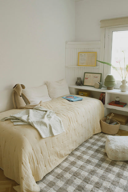 Megztas pledas „Tiles Blue Sage“