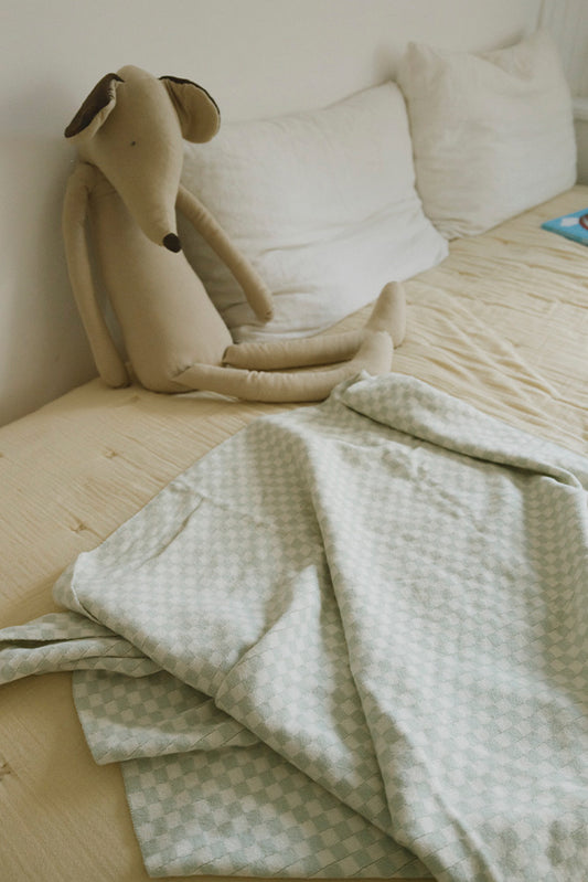 Megztas pledas „Tiles Blue Sage“