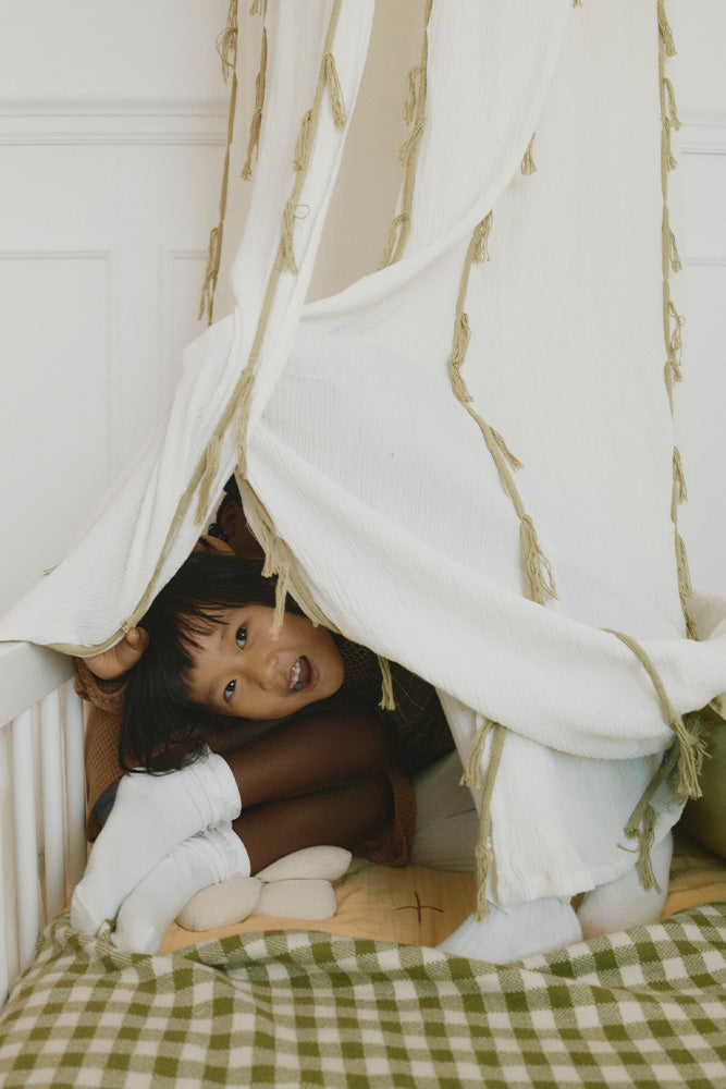 Krepinis baldakimas „Gulbė“ (Ivory)