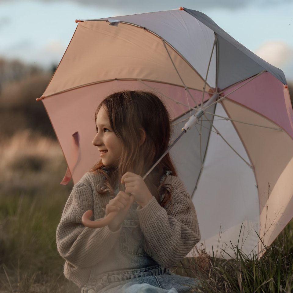 Kupolo formos vaikiškas skėtis - rožinis