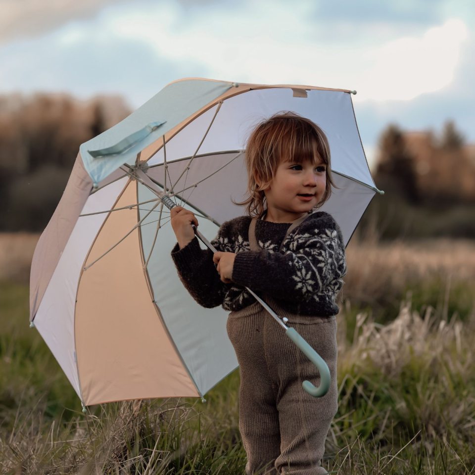 Kupolo formos vaikiškas skėtis - šalavijo žalia