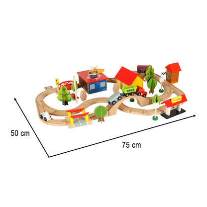 MEDINIS TRAUKINIO LOKOMOTYVAS MIESTAS 69 ELEMENTAI