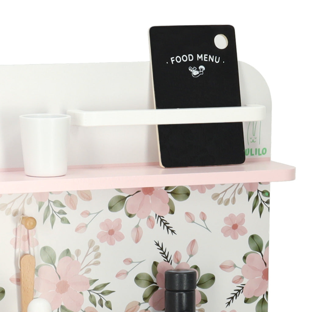 VAIKŲ VIRTUVĖ MEDINĖ LULILO FLORA ROŽINĖ