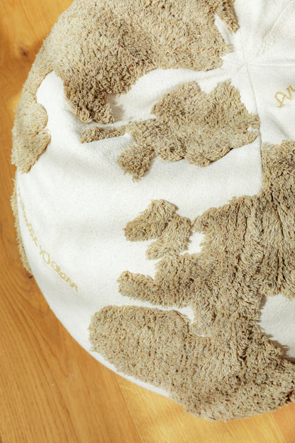 Pasaulio žemėlapio pufas „Rugcycled"