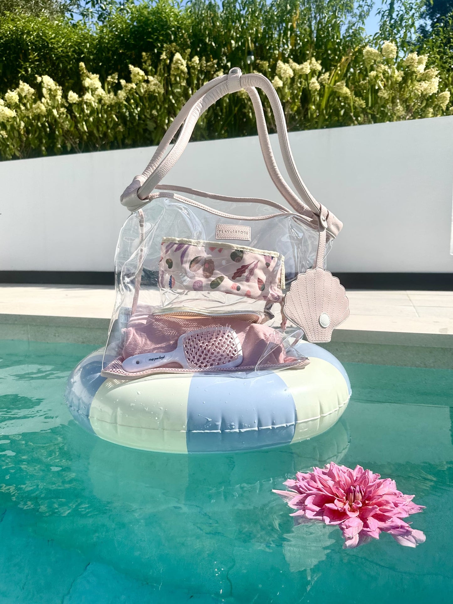 Rožinis mamos paplūdimio krepšys