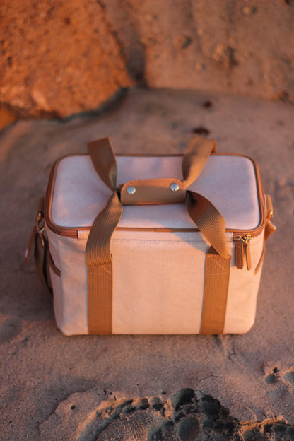 Rudas pietų krepšys