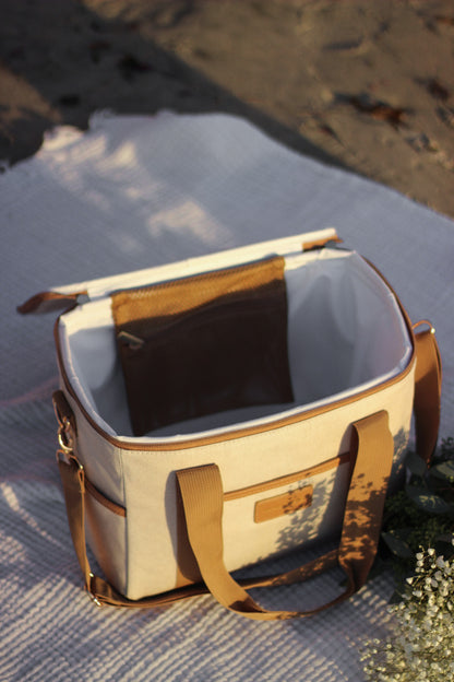 Rudas pietų krepšys