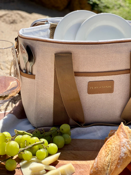 Rudas pietų krepšys