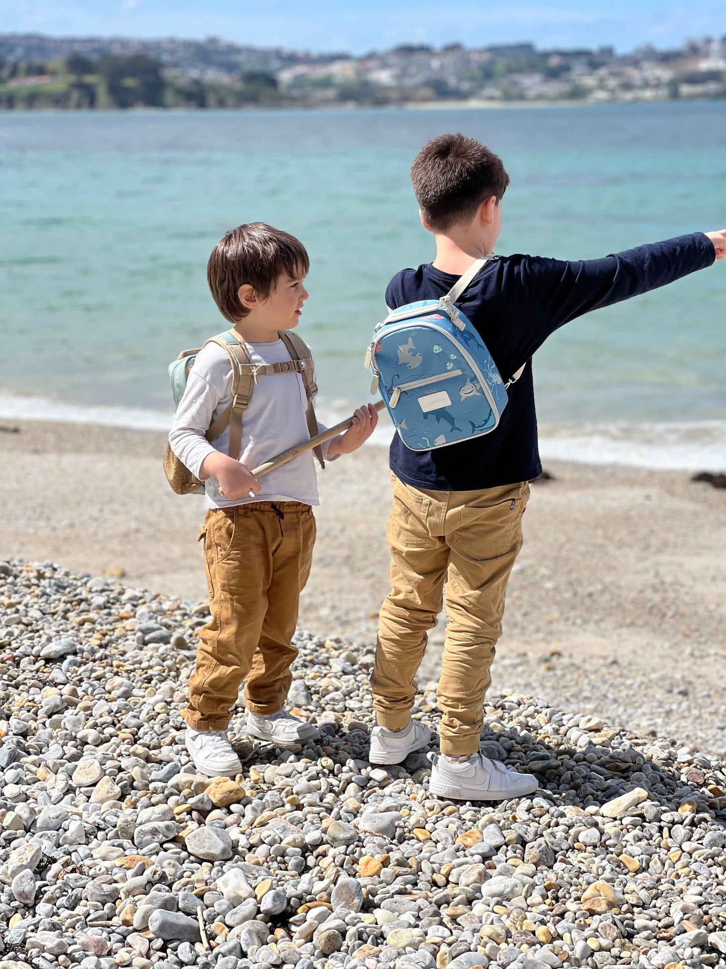 Mėlyna keliautojų pietų kuprinė