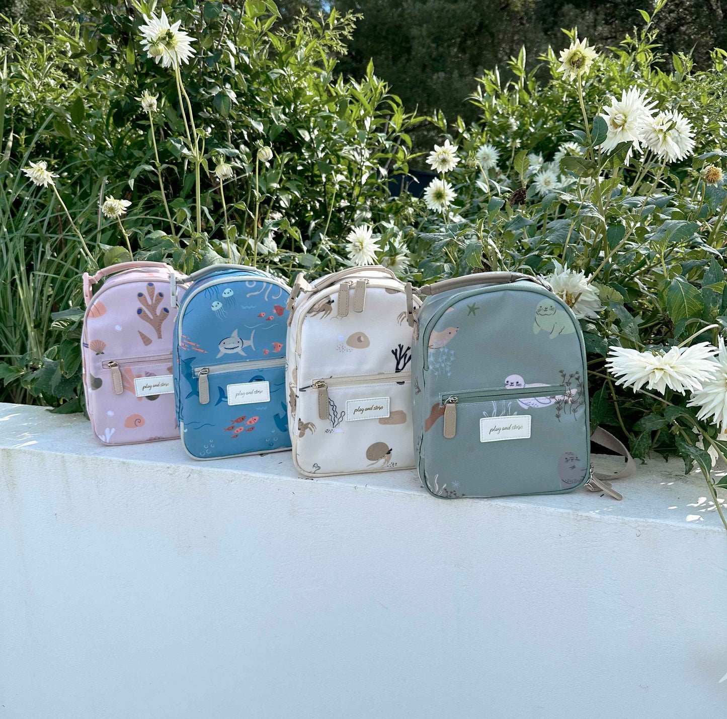 Mėlyna keliautojų pietų kuprinė