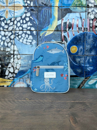 Mėlyna keliautojų pietų kuprinė