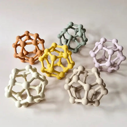 Silikoninis lankstus motorikos kamuoliukas su iškilimais