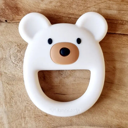 Smėlio spalvos silikoninis kramtukas „meškutis“