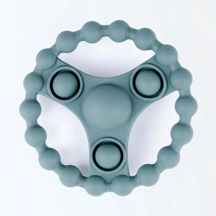 Silikoninis kramtukas su „Pop-It“ elementu – žalios spalvos