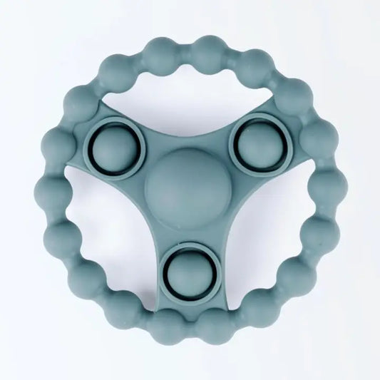 Silikoninis kramtukas su „Pop-It“ elementu – žalios spalvos