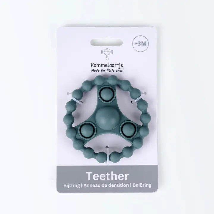 Silikoninis kramtukas su „Pop-It“ elementu – žalios spalvos