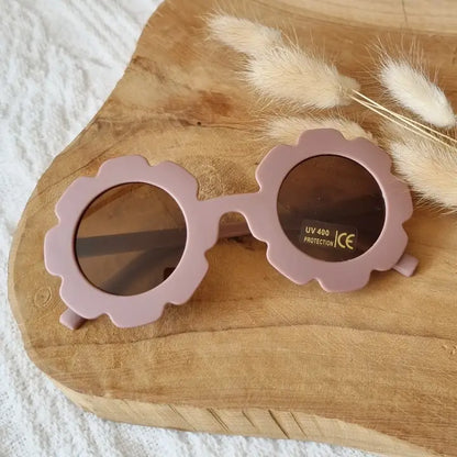 Vaikiški saulės akiniai su UV400 apsauga „Gėlė“ – rožinės spalvos