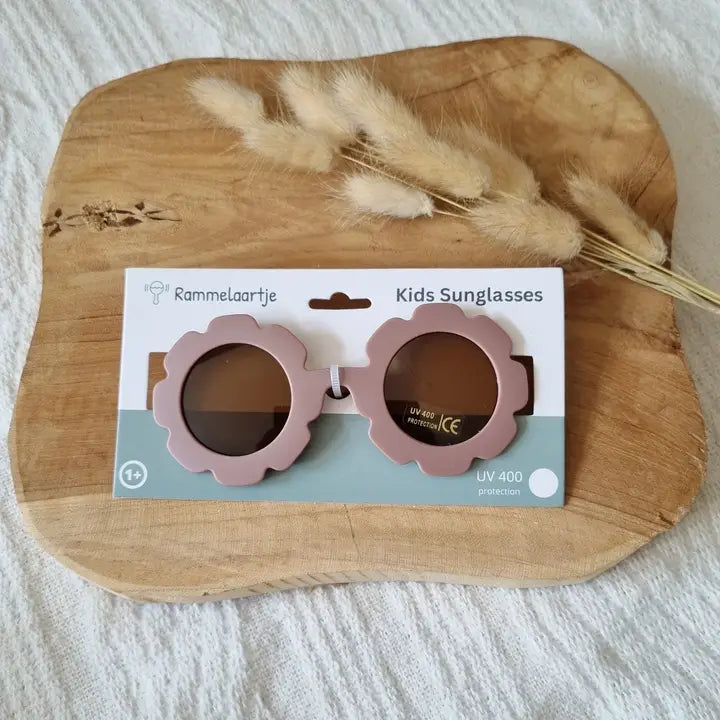 Vaikiški saulės akiniai su UV400 apsauga „Gėlė“ – rožinės spalvos