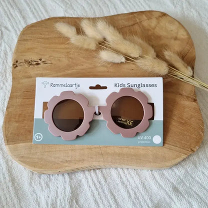 Vaikiški saulės akiniai su UV400 apsauga „Gėlė“ – rožinės spalvos