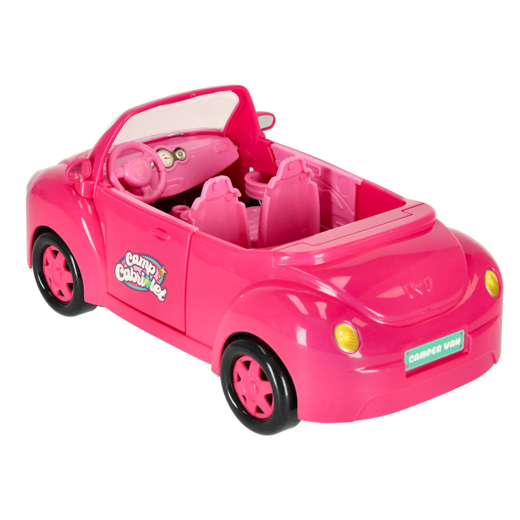 LĖLIŲ AUTOMOBILIS KABRIOLETAS PIKNIKO RINKINYS PUPPY PINK 4 EL.