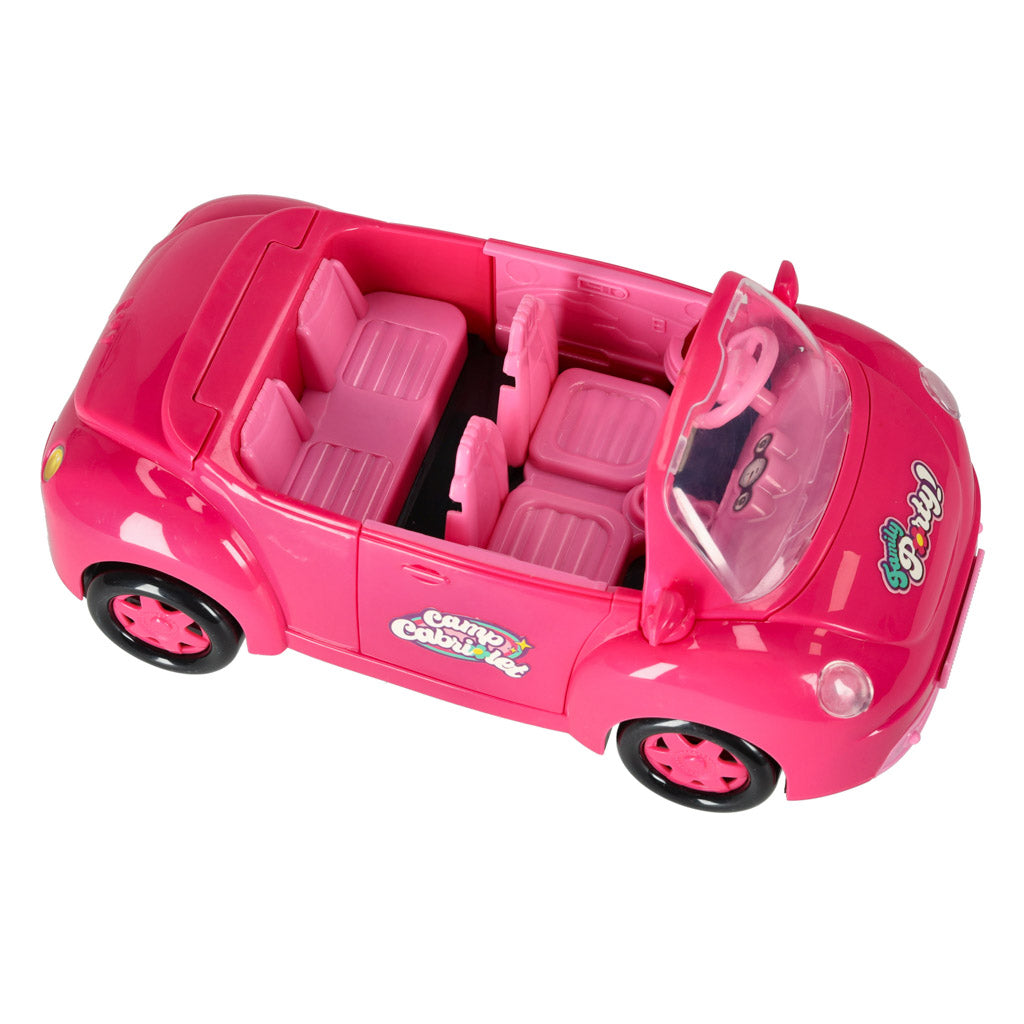 LĖLIŲ AUTOMOBILIS KABRIOLETAS PIKNIKO RINKINYS PUPPY PINK 4 EL.