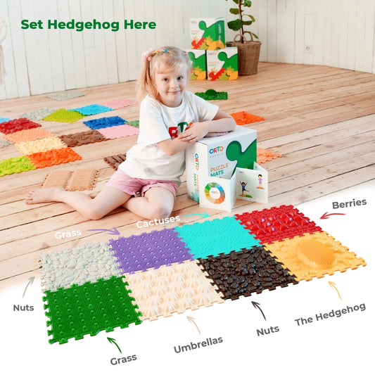 Sensorinis kilimėlis – rinkinys „Ežiukas čia“