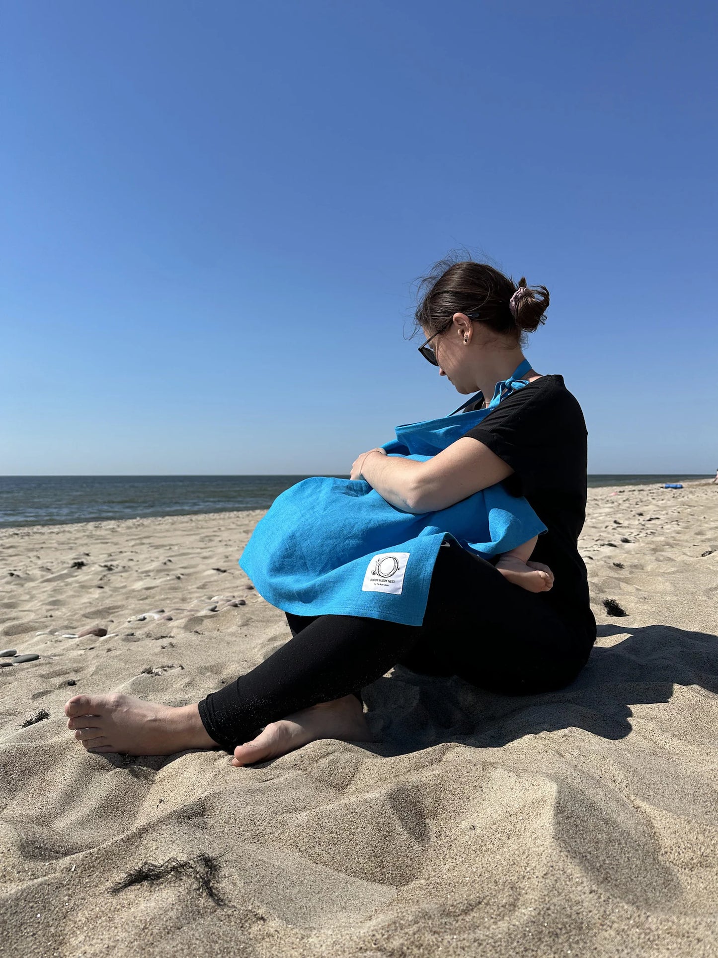 Lininė maitinimo skara kūdikiui