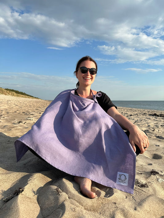 Lininė maitinimo skara kūdikiui