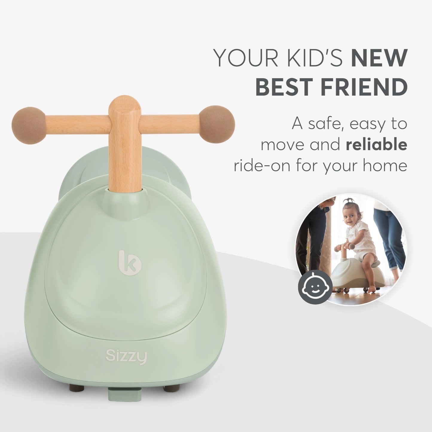 Paspiriamoji mašinytė "Sizzy" - mėtines spalvos